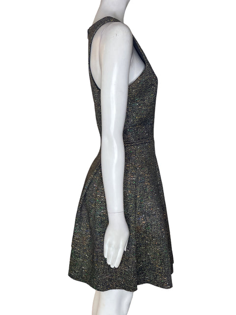 Vestido Cor/y Midi Estampado Sin mangas Negro - Talla 4