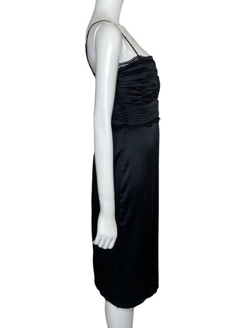 Vestido Tadashi Fruncido Negro - Talla 6