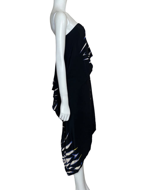 Vestido Bcbg Runway Asimétrico Negro - Talla 4