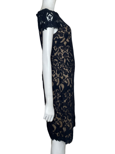 Vestido Tadashi Shoji Bordado Azul - Talla 6