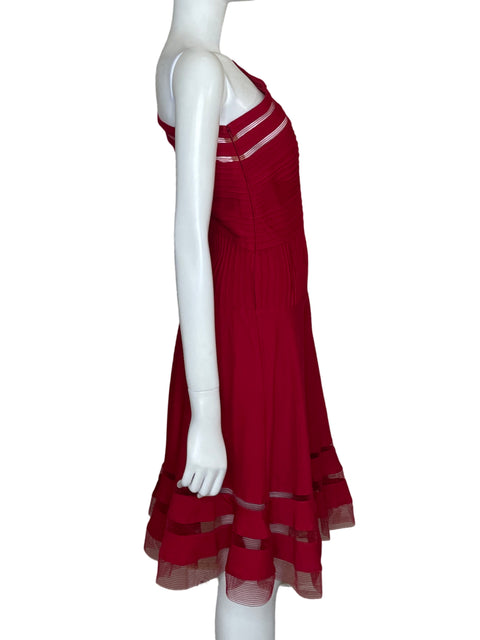 Vestido Tadashi Shoji One shoulder Rojo - Talla M