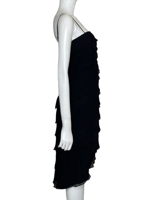 Vestido Tadashi Mini Vuelos Negro - Talla 6