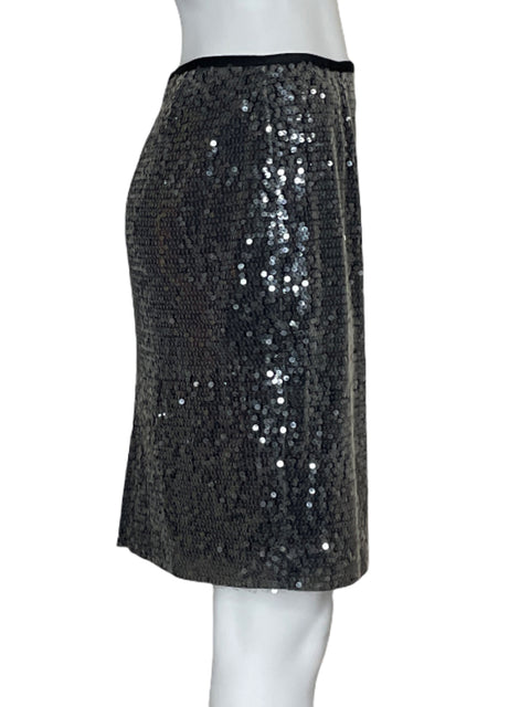 Falda Calvin Klein Lentejuelas Mini Gris - Talla 4