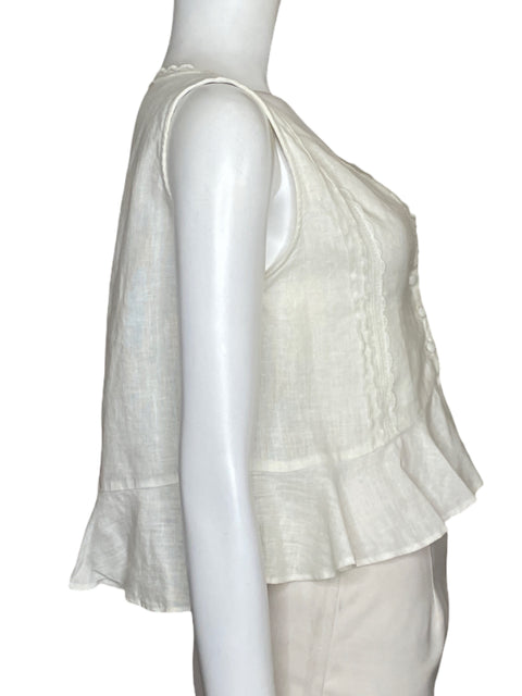 Blusa Zara Sin mangas Encaje Blanco - Talla M