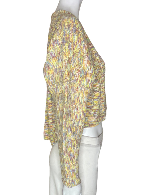Chaqueta Forever 21 Estampado Tejido Amarillo - Talla S