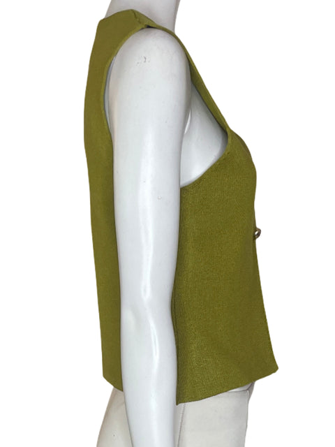 Blusa Iris Sin mangas Botones Verde - Talla S