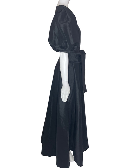 Vestido De Fiesta Tesoro Tps Fajon Suelto Abullonado Negro - Talla S