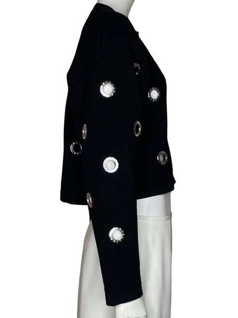 Chaqueta Sandro Punto Con Ojales Negro - Talla S