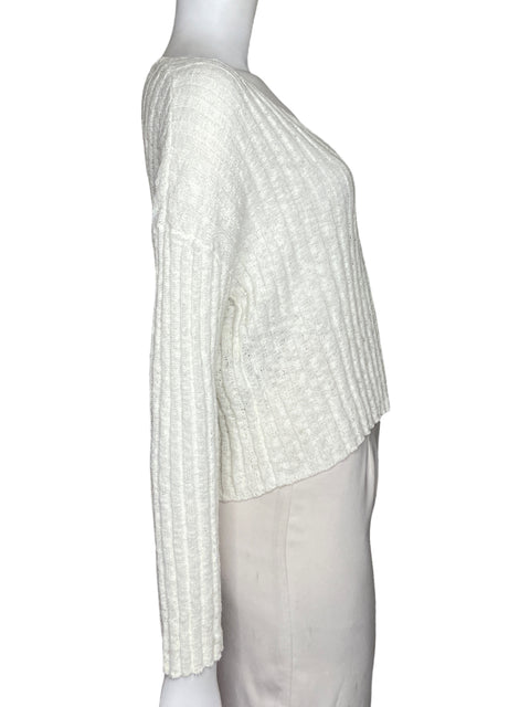 Blusa Mango Knit Manga larga Blanco - Talla S