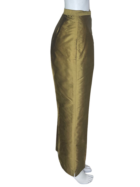 Pantalón Samuel Dong Recto Wide-leg Dorado - Talla M