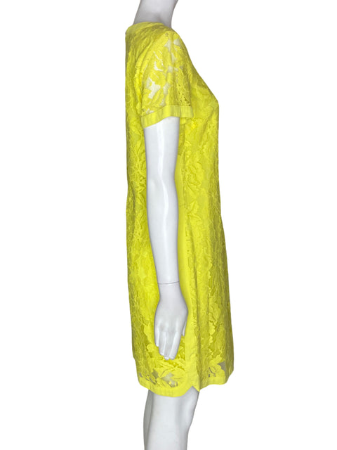 Vestido Donna Morgan Tejido Manga corta Cuello redondo Amarillo - Talla 4