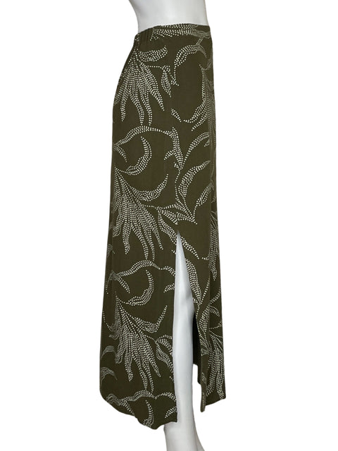 Falda Naf Naf Midi Abertura lateral Verde - Talla 4