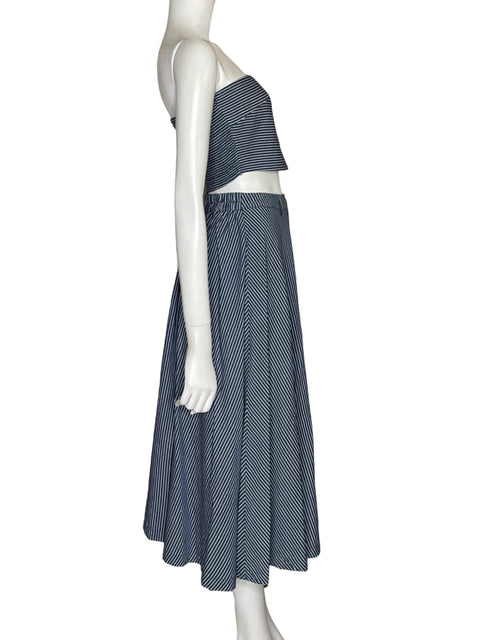 Set Aakaa Falda+top Rayas Azul - Talla S