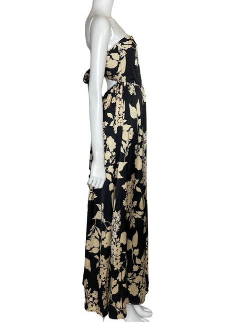 Mono Aakaa Floral Strapless Negro - Talla S