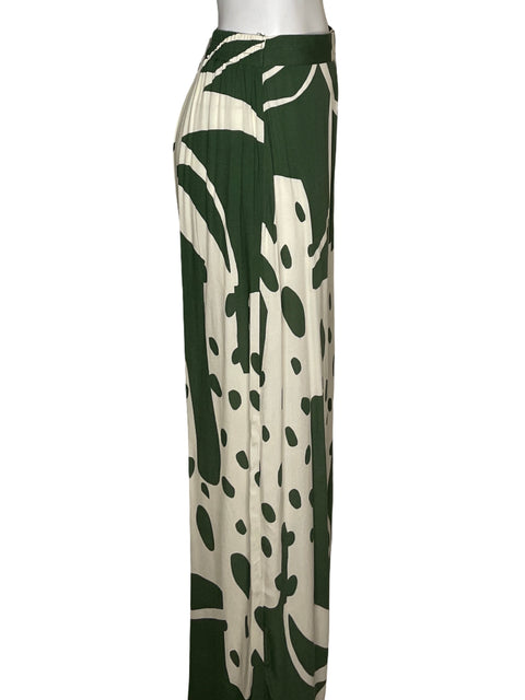 Pantalón Parfois Bota Ancha Estampado Verde - Talla M