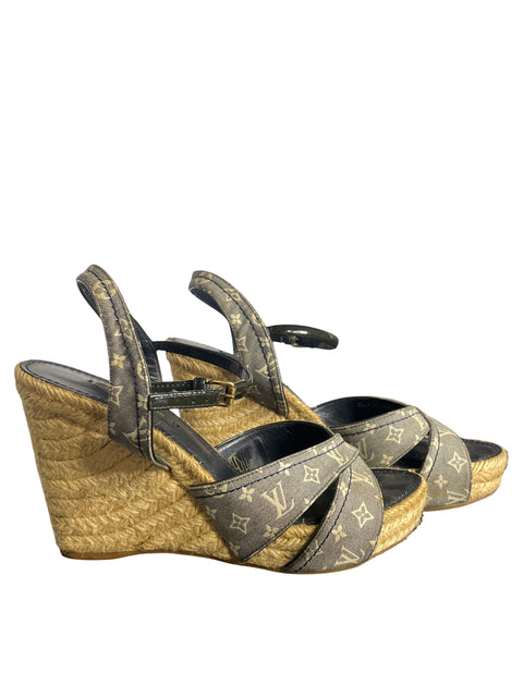 Sandalia Louis Vuitton Plataforma Azul - Talla 36