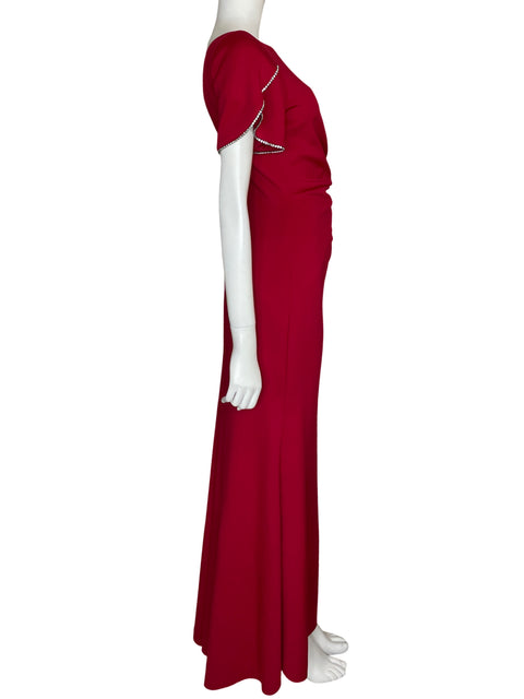 Vestido Jessica Howard Maxi Piedras Rojo - Talla 6
