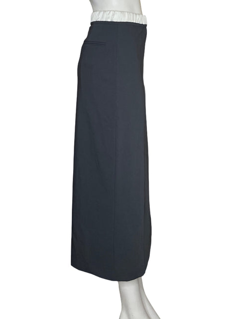 Falda Zara Midi Abertura Gris - Talla M
