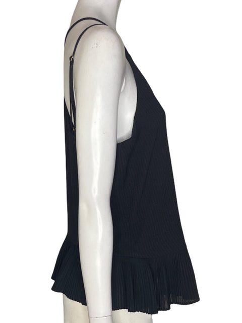 Blusa Studio F Tiras Plisado Suelto Negro - Talla XS