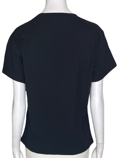 Blusa Lizette Collection Manga corta Liso Negro - Talla M