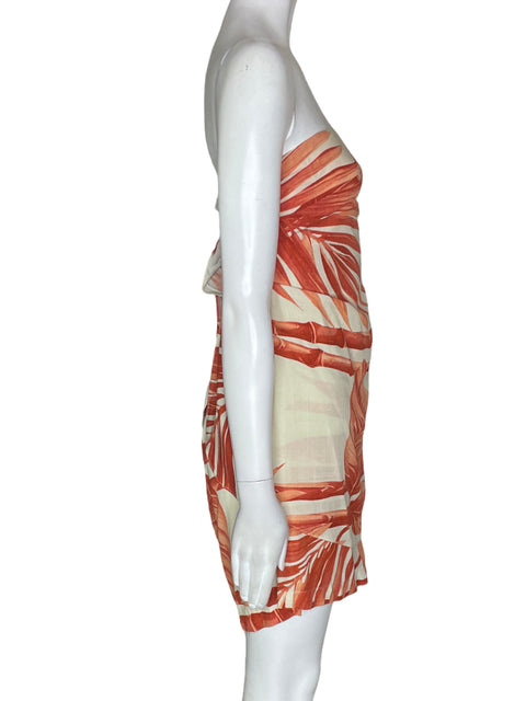 Romper Tesoro Tps Strapless Estampado Naranja - Talla S