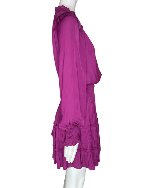 Vestido Current Air Plisado Abullonado Morado - Talla XS