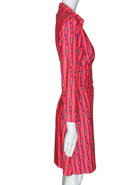 Vestido Julie Brown Midi Cruzado Cadenas Naranja - Talla L