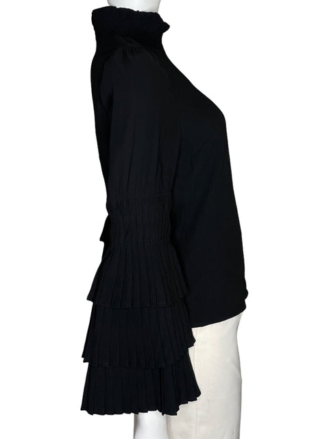 Blusa Why Dress Plisada Negro - Talla S