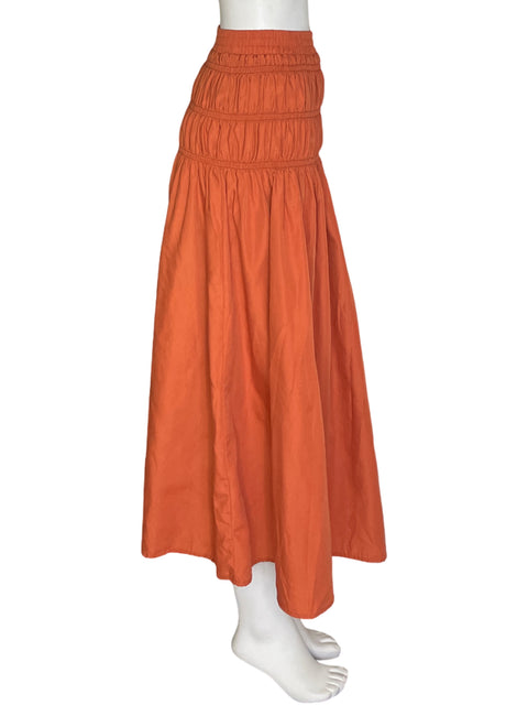 Falda Reveuse Midi Ajustado Corte a Marrón - Talla S