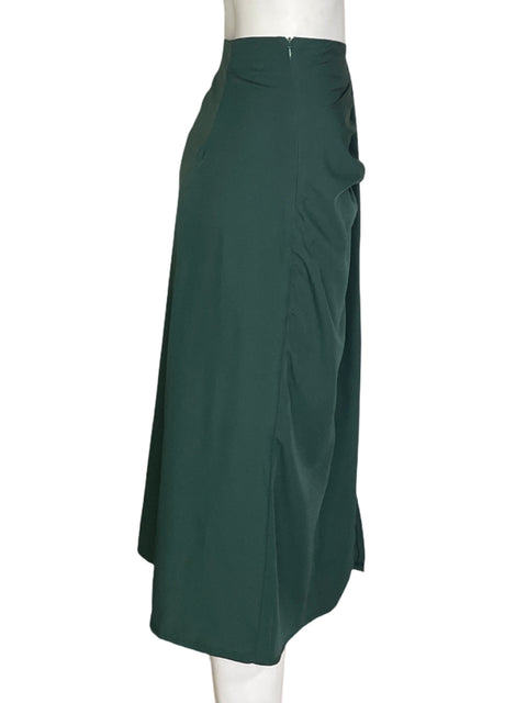 Falda Tesoro Tps Midi Plisado Verde - Talla M