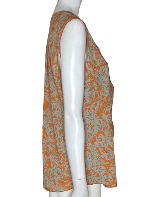 Blusa Costa Blanca Estampado Sin mangas Naranja - Talla M