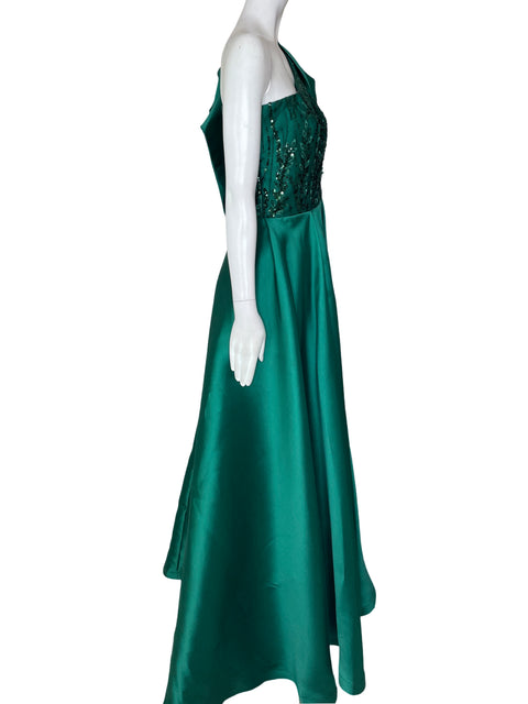 Vestido De Fiesta Santos Jorge Lentejuelas Verde - Talla S