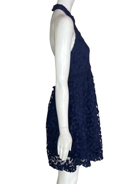 Vestido Bardot Tejido Halter Azul - Talla 16