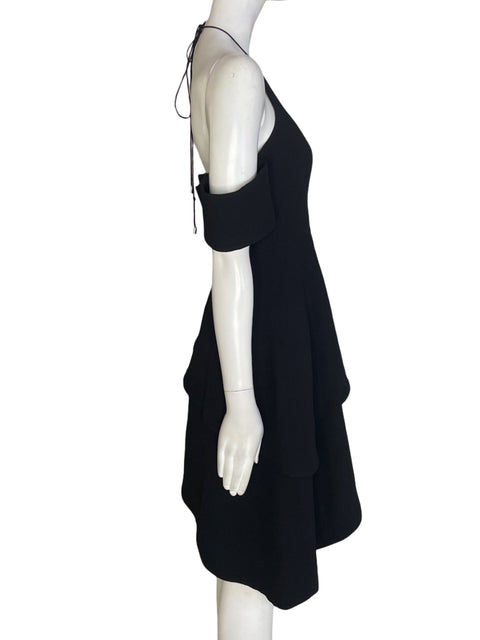 Vestido C/meo Collective Strapless Texturizado Vuelos Negro - Talla XS