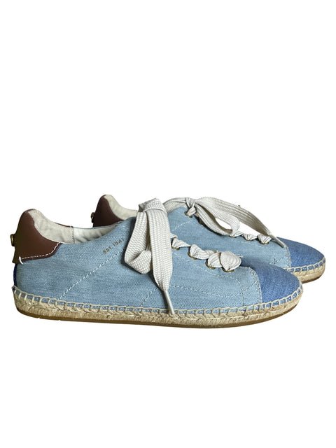 Zapatilla Coach C101 Low Spadrille Jeans Cordones Azul - Talla 7.5