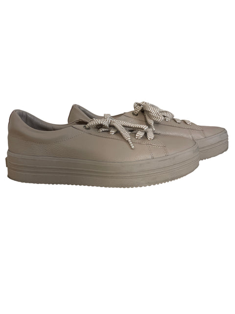Zapatilla Bon Bonite Plataforma Cordones Beige - Talla 40