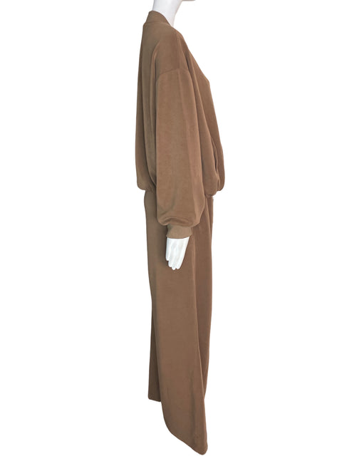 Conjunto Soft Pantalón/abrigo Manga larga Marrón - Talla L