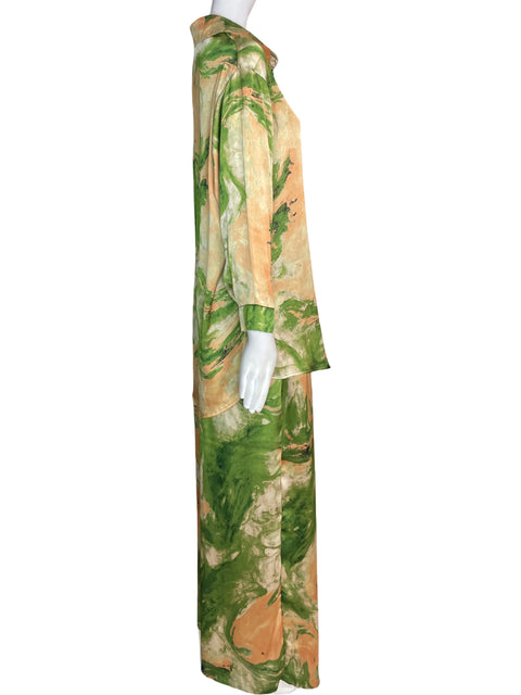 Conjunto N By Nancy Estampado Blusa/pantalon Beige - Talla L