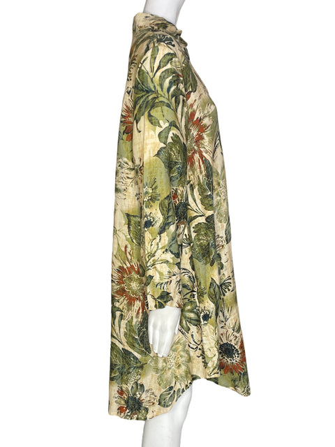 Vestido Made In Italy Estampado Manga larga Verde - Talla L