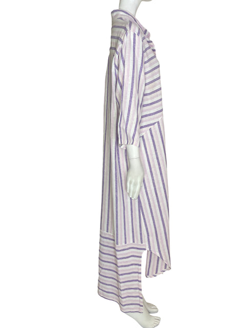 Vestido Made In Italy Rayas Manga larga Morado - Talla L