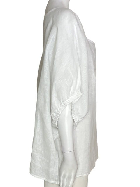 Blusa Made In Italy Manga corta Transparente Blanco - Talla L