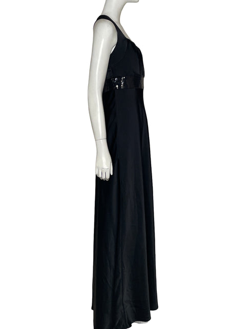 Vestido De Fiesta Calvin Klein Cintura Lentejuelas Negro - Talla S