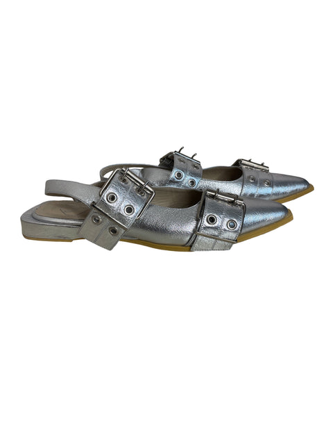 Zapato Made In Colombia Punta cerrada Tiras Plateado - Talla 9