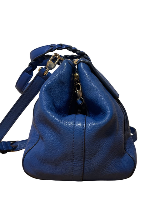 Cartera Tory Burch Half Moon Satchel Liso Azul - Talla U