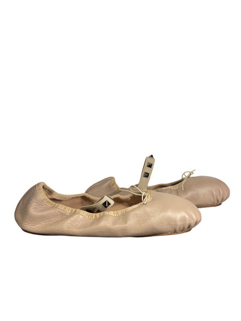 Zapato Valentino Garavani Rockstud Ballet Ballerina Flats Punta redonda Beige - Talla 35