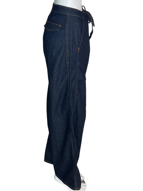 Pantalón Zara Recto Bolsillo Azul - Talla 26