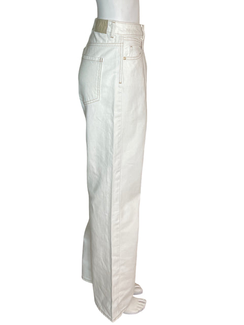 Pantalón Zara Bolsillo Recto Wide-leg Blanco - Talla 38