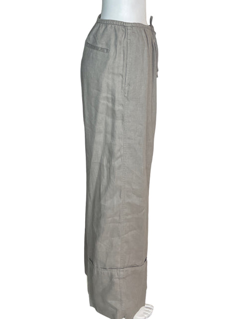 Pantalón Zara Cordon Doblado Wide-leg Gris - Talla M