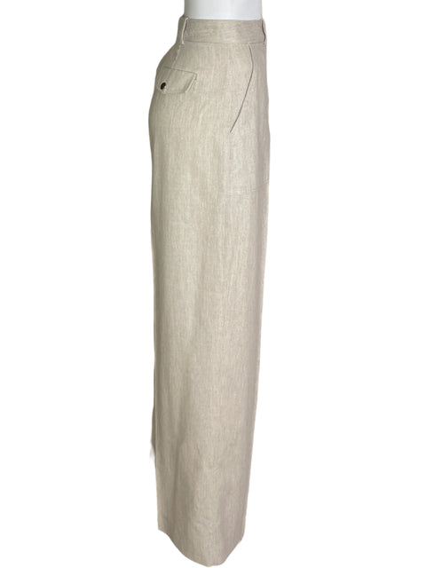Pantalón Zara Wide-leg Recto Beige - Talla L