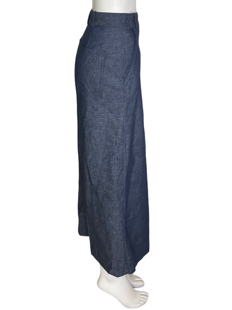 Pantalón Zara Bolsillo Wide-leg Azul - Talla L